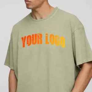 Camiseta de Alta Calidad al por Mayor para Hombre, Estilo Hip Hop, 100% Algodón, Corte Holgado, Logotipo Personalizado Impreso, Antiarrugas, de Secado Rápido - Product Image 2