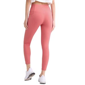 Leggings de yoga grande taille pour femmes de couleur rose orienté vers l'exportation Leggings de couleur unie pour les femmes de BD - Product Image 6