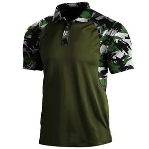Summer Print Polo <b>Shirts</b> Men Fashion Camouflage <b>Patchwork</b> Short Sleeve Polos Outdoor Sports Fitness Tops Men's Breathable Tees - Product Image 2