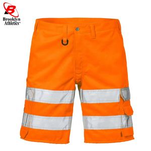 <b>Mens</b> Polycotton Work Wear Hi Viz <b>Short</b> Adults <b>2</b> Side Pocket Reflective <b>Short</b> - Product Image 4