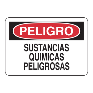 Señal de advertencia de riesgos químicos Brady en español para uso industrial en interiores y exteriores - Product Image 3