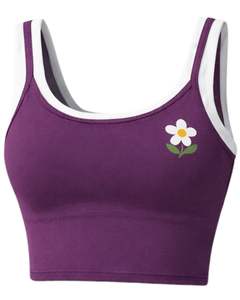 Conjunto de Top Corto y Minifalda Morado para Mujer, Personalizado por el Fabricante, Sujetador Deportivo sin Mangas, Dos Piezas, para Yoga, Gimnasio, Verano, Casual, Fitness - Product Image 2