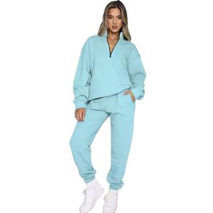 Nouveau dernier design Survêtement d'entraînement grande taille pour femmes Ensemble deux pièces Survêtement à quantité minimale de commande basse pour femmes - Product Image 1