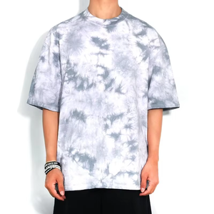 Camiseta Oversize de Algodón con Hombros Caídos y Efecto Tie-Dye para Hombre, Estilo Urbano y Personalizado (Múltiples Colores) - Product Image 3
