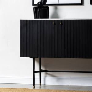 Buffet à lattes en bois de manguier noir Vandana Pebble Nova pour des intérieurs et extérieurs modernes et élégants - Product Image 4