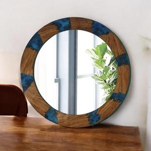 Geometric Rectangular <b>Mirror</b> with Art Deco Frame Stylish Vintage-Inspired Design - Product Image 5