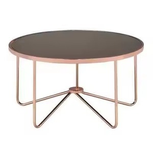 Most Popular Rose <b>Gold</b> Wire Frame Round Tinted <b>Glass</b> <b>Coffee</b> <b>Table</b> For Modern Apartment Lounge Area <b>Coffee</b> <b>Table</b> - Product Image 1