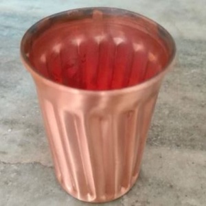 Reliable Copper Glass Tumbler Bulk Supplier Ayurvedic Drinking Water Cup Metal <b>Drinkware</b> Export Manufacturer India - Product Image 6