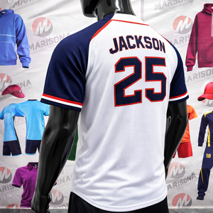 Camiseta de Béisbol/Sóftbol Sublimada Personalizada Profesional, Nombre del Jugador Impreso, Número, Botones, Uniforme de Equipo, 100% Poliéster - Product Image 3