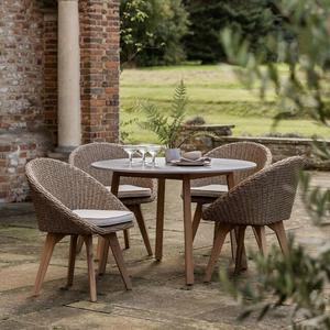 Outdoor Woven Garden <b>Chair</b> Patio Rattan <b>Dining</b> Seat <b>Cushioned</b> Balcony Furniture - Product Image 1