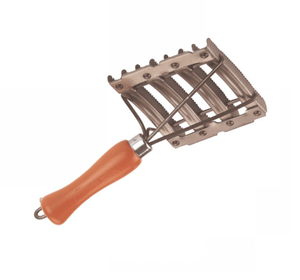 Peigne à curry en acier inoxydable pour le toilettage du bétail, outil à prise facile pour le nettoyage des poils et du corps des chevaux - Product Image 3