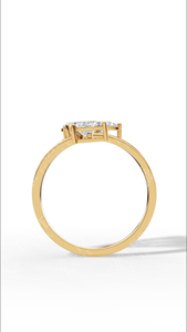 แหวนแต่งงานเพชรทรงลูกแพร์แบบหลายเม็ดประดับเพชรเลี้ยงในห้องปฏิบัติการ ดีไซน์กิ่งใบไม้ ทอง 10K ขายส่ง OEM ผู้ผลิตเครื่องประดับชั้นดี - Product Image 6