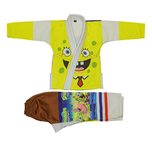 Custom Kids SpongeBob BJJ Gi Digital Print 100% Cotton Quick Dry Yellow Brown Pants Customized Fit Children's Martial <b>Arts</b> Wear - Product Image 3