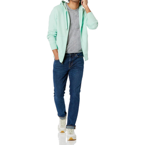 Sudadera con capucha y cremallera completa de algodón grueso con logotipo personalizado, estilo oversize, hombros caídos, corte cuadrado para hombre - Product Image 6