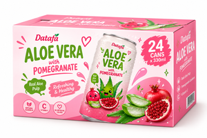 Boisson au jus d'aloe vera et de grenade, vraie pulpe d'aloe vera, vitamine C, sans colorants artificiels, boisson en conserve 330ml, certifiée ISO, HACCP, HALAL - Product Image 4