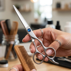 Ciseaux de coiffure professionnels en acier inoxydable de 5,5 à 6 pouces, directement de l'usine, pour usage en salon, marque privée disponible - Product Image 6
