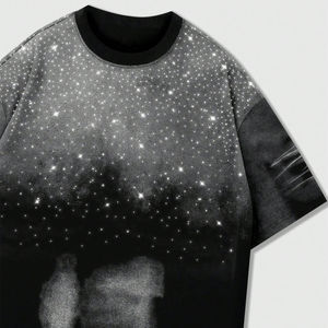 Camiseta Personalizada 2026 para Hombre, Estilo Grunge Punk con Pedrería, Cuello Redondo, Manga Corta, Informal, para Verano, Rave y Streetwear - Product Image 3