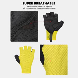 Guantes de Ciclismo de Medio Dedo para Hombre y Mujer, Guantes de Gimnasio para Levantamiento de Pesas, Entrenamiento, Personalizables, Ajustables, Antideslizantes - Product Image 3