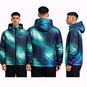 Custom Logo <b>Men</b> Hooded Windbreaker <b>Jacket</b> Sublimation Printing Lightweight Zip Up Streetwear Thermochromic OEM <b>men's</b> <b>jackets</b> - Product Image 4