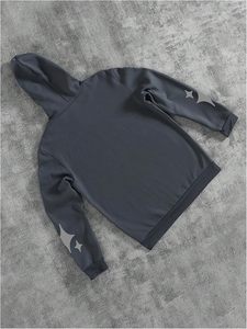 Men's Letter Graphic Hooded <b>Sweatshirt</b> <b>Slogan</b> Print Casual Pullover Top Streetwear - Product Image 2