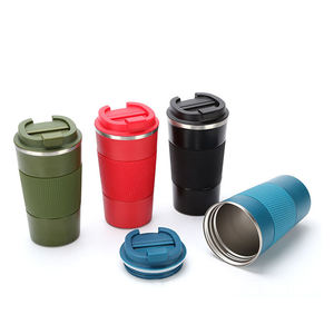 Ergonomic Grip Insulated Portable Drinking Container Durable Metal Cup Featuring Easy Flip Opening Lid - Product Image 3