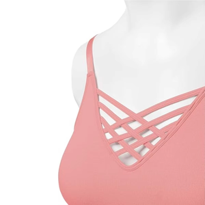 Women <b>Strappy</b> Cross Back Sports Bra Padded Yoga Gym Fitness Workout Activewear <b>Top</b> Wholesale Women Athletic Training Bra Gym Bra - Product Image 2