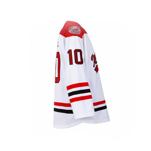 Camiseta de Hockey sobre Hielo Personalizada Blanca para Hombre, Ropa Deportiva, Nombre y Número Personalizados, Transpirable, Venta al Por Mayor OEM - Product Image 5