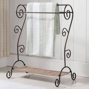 Contemporary <b>Iron</b> Metal Towel Stand For Luxury Bathroom Interior With Freestanding Structure And Durable Matte Finish - Product Image 4