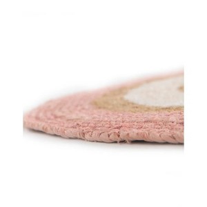 Alfombra de Yute Trenzada Hecha a Mano, Forma Rectangular, Técnica Jacquard, Antideslizante, Bordada, Diseño Abstracto Indio, Moderna, Económica - Product Image 2