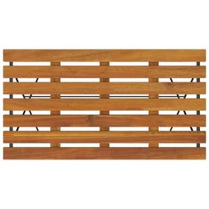 Mesa de Bistro Plegable de Madera de Acacia Sólida con Madera Natural y Acero Negro, Mesas para Exteriores - Product Image 5