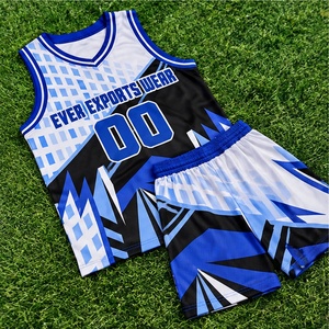 Uniforme de Baloncesto Geométrico Azul, Negro y Blanco Personalizado, Camiseta sin Mangas y Pantalones Cortos a Juego, Ropa Deportiva para Equipos - Product Image 2