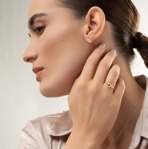 14K Solid Gold Lab Grown Diamond Heart Stud <b>Earrings</b> Pave Puffy Heart Shape IGI Certified Wedding Elegant Jewelry Women Gift - Product Image 6