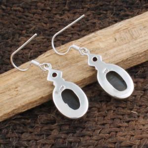 Boucles d'oreilles en labradorite naturelle chatoyante en gros, en argent sterling 925, pour femmes, bijoux fins, directement de l'usine - Product Image 4