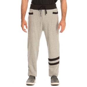 Pantalon de survêtement gris pour homme grande taille, coupe décontractée, taille élastique, en coton tricoté mi-lourd, idéal pour l'automne - Product Image 2