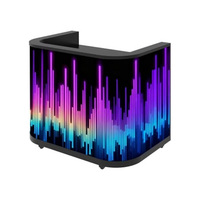 Cabina de DJ con Pantalla LED Digital Portátil, Soporte para Mesa de DJ con Pantalla LED para Discotecas, Bares y Escenarios