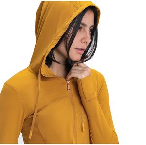 Vente en gros de vêtements de sport veste d'entraînement spéciale Fitness Yoga pour femmes coupe ajustée trou pour le pouce fitness en plein air jogging sweat à capuche de sport - Product Image 1