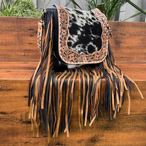 Bolso de mano con flecos de alta calidad, bolso de mensajero de cuero de vaca genuino de estilo occidental, bolso de moda para mujer - Product Image 4