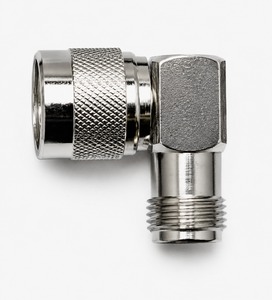 Adaptador Coaxial RF de Ángulo Recto N Macho a N Hembra de Primera Calidad, Acabado Pulido Cromado - Product Image 4