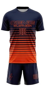 Uniforme de Fútbol para Hombre en Stock, 100% Poliéster, Transpirable, Ecológico, con Logotipo Personalizado, Calidad Premium, Venta al Por Mayor - Product Image 2