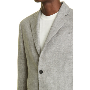 Blazer en Laine Slim Fit pour Homme Automne-Hiver, Veste de Costume en Laine Tendance à Boutons, Manteau Décontracté Longueur Standard Gris - Product Image 6