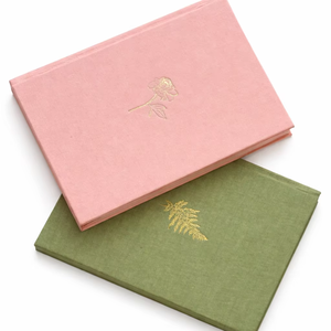 Cuaderno con Cubierta de Tela de Lino, Diario con Estampado Metálico, Papel de Algodón, Cuaderno de Escritura Minimalista de Tapa Dura, Regalo - Product Image 1