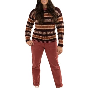 Pull-over décontracté d'hiver pour femme, en acrylique jacquard tricoté, coupe ample, motif géométrique, impression numérique sur le devant, haute qualité sur mesure - Product Image 6