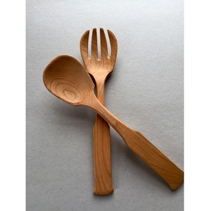 Ensemble d'ustensiles de cuisine en bois de teck naturel antiadhésif de style japonais pour servir les salades, cuillères en bois pour la cuisine, ustensiles en bois - Product Image 4