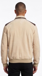Wholesale Men Genuine <b>Leather</b> Shell Eco-Friendly Windproof Vintage <b>Suede</b> Bomber <b>Jacket</b> for Beige <b>Leather</b> Trimmed Custom Flight - Product Image 2