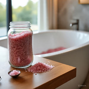 Zen Care - Exfoliante Corporal Artesanal de Lavanda con Cristales de Piedra del Himalaya, Aceite Aromático Relajante, Ecológico, en Bolsa con Soporte Tallado - Product Image 4