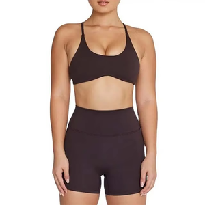 Conjunto Deportivo para Mujer, Sujetador Deportivo y Pantalones Cortos, para Gimnasio, Ejercicio, Fitness, Yoga, Top Cómodo y Elástico, Conjunto de Sujetador Deportivo y Pantalones Cortos - Product Image 6