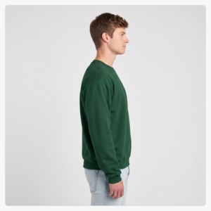 เสื้อสเวตเชิ้ตคอกลมสีเขียวสำหรับผู้ชาย ผ้าฝ้าย 100% ทรงปกติ สีพื้น ลำลอง แขนยาวถัก สำหรับฤดูใบไม้ร่วง - Product Image 5