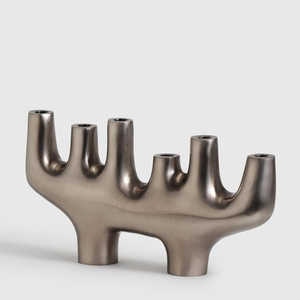 6 Arm <b>Black</b> Nickel Aluminum Tabletop Candle Holder In Customize For Home Wedding Decoration Eco Friendly Durable Candle Stand - Product Image 2