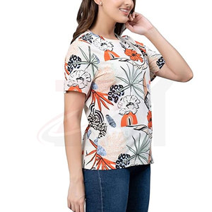 Ropa ligera y transpirable para viajes de verano y moda informal, camiseta estampada a la moda para mujer, camiseta gráfica suave y cómoda - Product Image 5