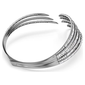 Women Rhodium Plated Alloy <b>Cuff</b> <b>Earrings</b> With Pear Cut Diamond Channel Setting Classic Wedding Jewelry - Product Image 2